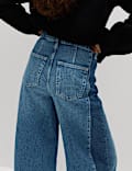 Two Toned Slouchy Wide Leg Jeans