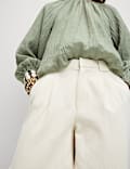 High Waisted Tailored Wide Leg Jeans