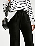 Velour Wide Leg Joggers