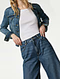 Ruime jeans met middelhoge taille en wijde pijpen
