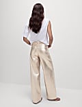 Metallic Wide Leg Jeans