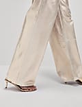Metallic Wide Leg Jeans