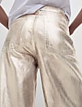 Metallic Wide Leg Jeans