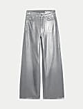 Metallic Wide Leg Jeans