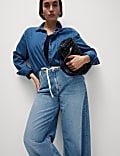Mid Rise Wide Leg Jeans with Lyocell