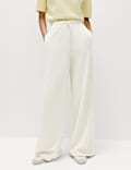 Pure Cotton Side Stripe Wide Leg Joggers