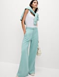 Cotton Rich Brushed Wide Leg Joggers