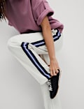 Cotton Rich Retro Side Stripe Joggers