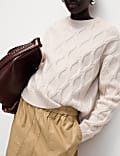 Pure Cotton Pull On Carrot Leg Trousers