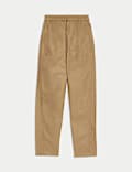 Pure Cotton Pull On Carrot Leg Trousers