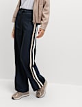 Jersey Side Stripe Wide Leg Trousers