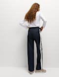 Jersey Side Stripe Wide Leg Trousers