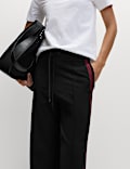 Jersey Side Stripe Wide Leg Trousers
