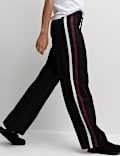 Jersey Side Stripe Wide Leg Trousers