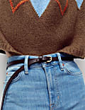 High Waisted Crease Front Slim Flare Jeans
