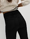 High Waisted Crease Front Slim Flare Jeans