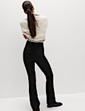 High Waisted Crease Front Slim Flare Jeans