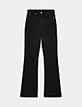 High Waisted Crease Front Slim Flare Jeans