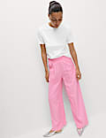 Linen Rich Wide Leg Trousers