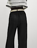 Linen Rich Wide Leg Trousers