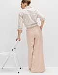 Pure Linen Wide Leg Palazzo Trousers