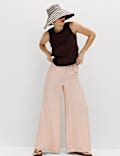 Pure Linen Wide Leg Palazzo Trousers