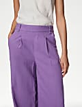 Linen Rich Wide Leg Trousers