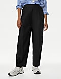 Pure Linen Carrot Leg Trousers