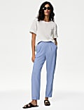 Linen Rich Tapered Trousers
