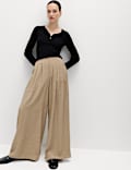 Pleat Front Palazzo Trousers