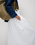 Linen Rich Maxi A-Line Skirt