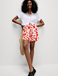 Linen Rich High Waisted Shorts