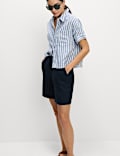 Linen Rich High Waisted Shorts