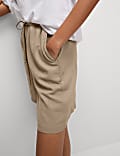 Linen Rich High Waisted Shorts
