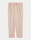 Drawstring Pull On Garment Dye Cropped Tapered Trousers