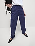 Lyocell Rich Cargo Straight Leg Trousers