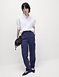 Lyocell Rich Cargo Straight Leg Trousers