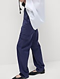 Lyocell Rich Cargo Straight Leg Trousers