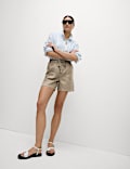 Cotton Blend Garment Dye Shorts