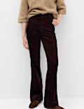 High Waisted Flared Corduroy Trousers