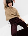 High Waisted Flared Corduroy Trousers