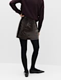 Faux Leather Croc Mini Skirt
