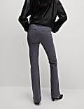 High Waisted Crease Front Slim Flare Jeans