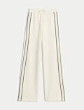 Jersey Side Stripe Wide Leg Trousers