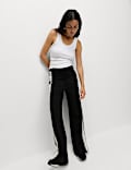 Jersey Side Stripe Wide Leg Trousers