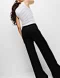 Jersey Side Stripe Wide Leg Trousers