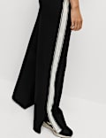 Jersey Side Stripe Wide Leg Trousers