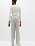 Cotton Rich Pintuck Wide Leg Trousers