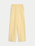 Cotton Rich Drawstring Wide Leg Joggers