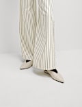 Pure Cotton Striped Wide Leg Trousers